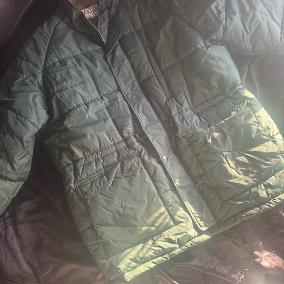 Men's Vintage Nylon Quilted Green Puffer Boxy Ski Wear Winter Coat - Picture 3 of 11